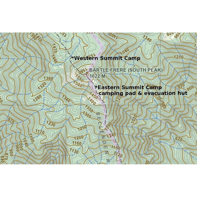 World Wide Maps Mt. Bargle Frere Trail Map