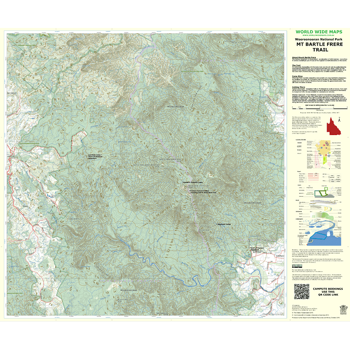 World Wide Maps Mt. Bargle Frere Trail Map