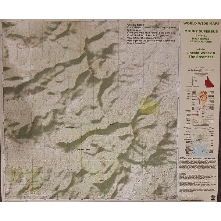 World Wide Maps Count Superbus Bush Walks Map