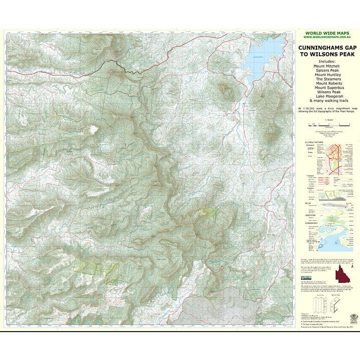 World Wide Maps Cunninghams Gap to Wilsons Peak Map