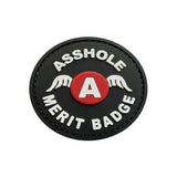 Valhalla Asshole Merit Badge Black and Red