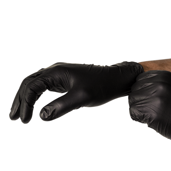 AEROGLOVE Large Black Nitrile Powder-Free Gloves