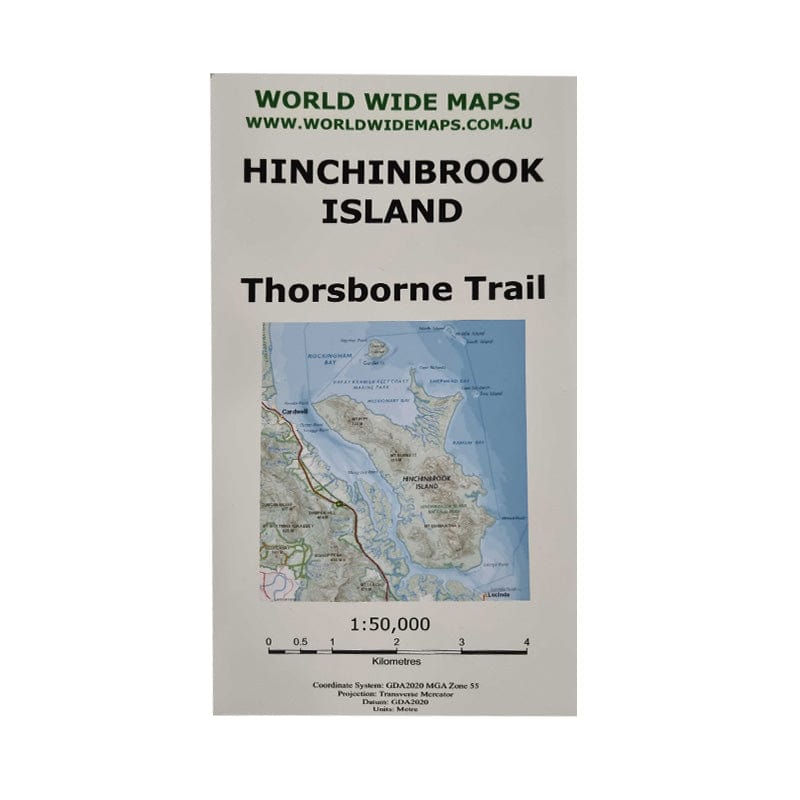 World Wide Maps Hinchinbrookk Island - Thorsborne Trail 1:50000 Scale