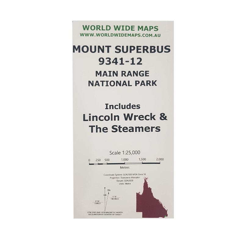 World Wide Maps Count Superbus Bush Walks Map