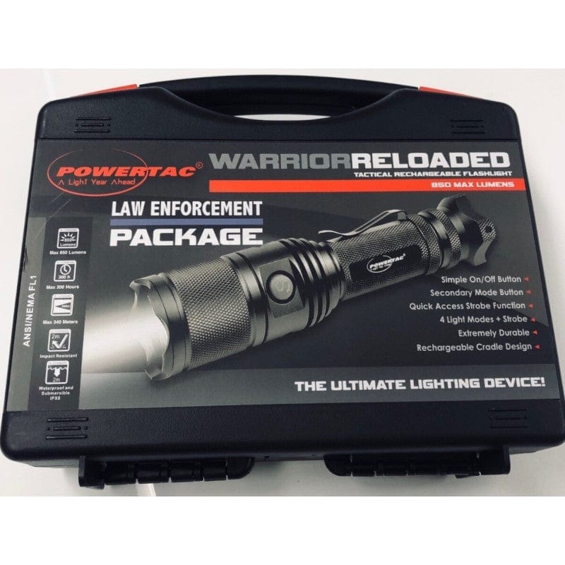 Powertac Warrior Reloaded - 850 Lumens LED Flashlight - Law Enforcement Edition