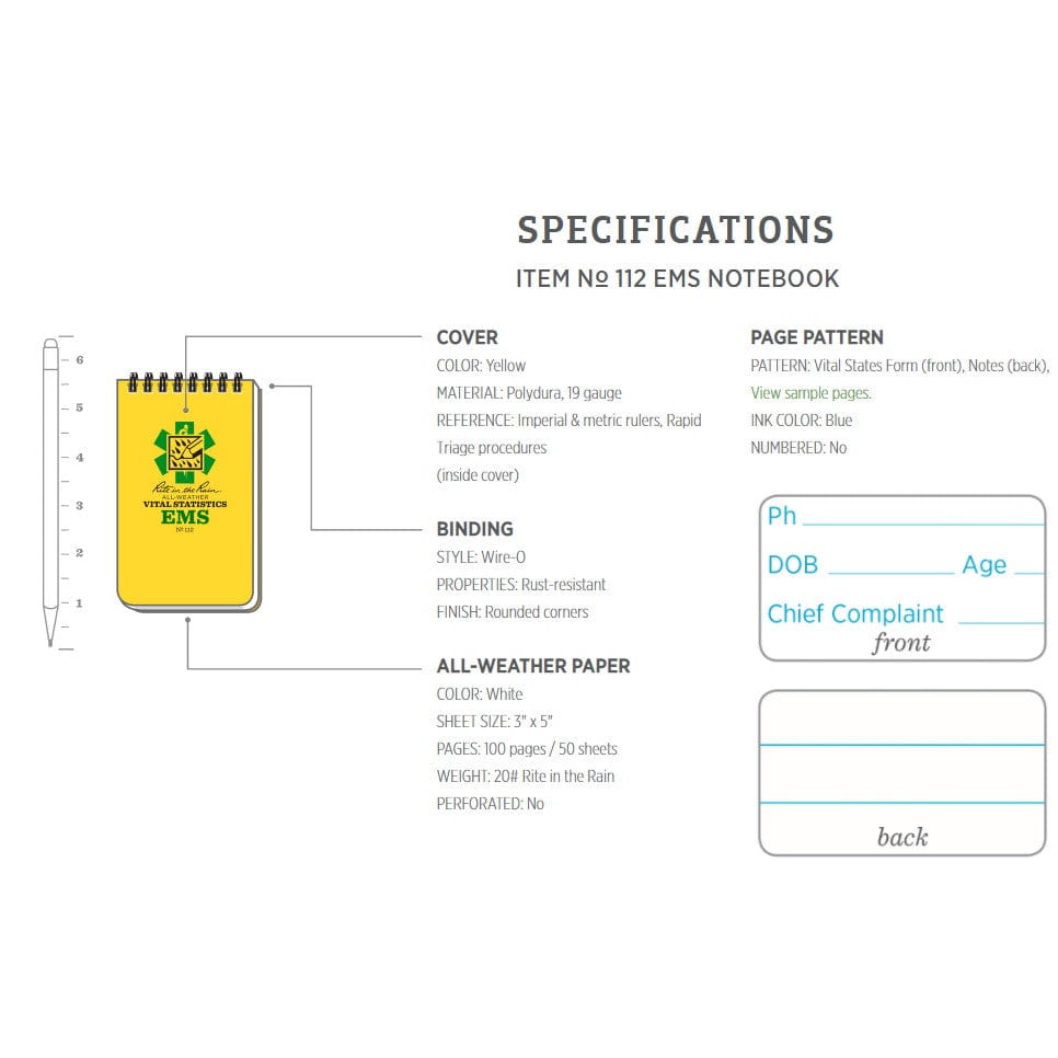 RITR 112 EMS Vital Stats Notebook