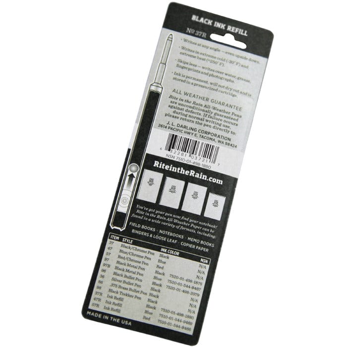 RITR 37R All-Weather Pen Refill Black Ink