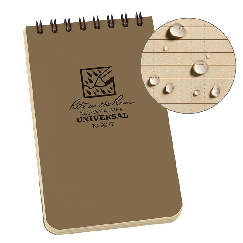 RITR Top Spiral 3 X 5 Notebook - Tan