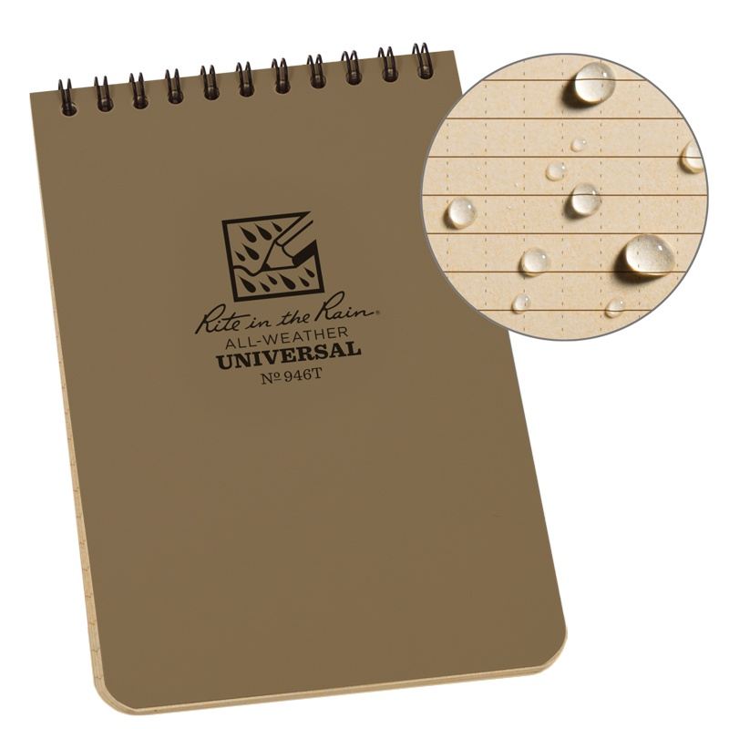 RITR Top Spiral 4 X 6 Notebook - Tan