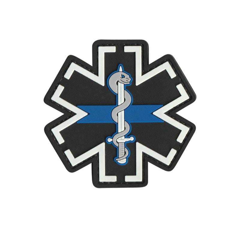 Valhalla Medic Paramedic EMS EMT Medical Star of Life PVC Patch with Blue Line