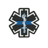 Valhalla Medic Paramedic EMS EMT Medical Star of Life PVC Patch with Blue Line