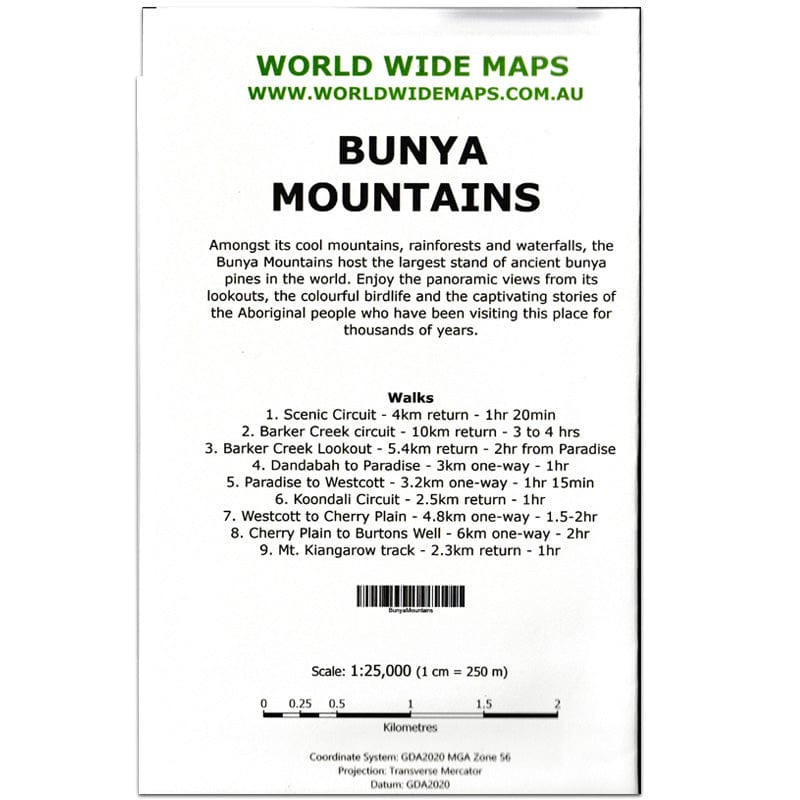 World Wide Maps Bunya Mountains Map