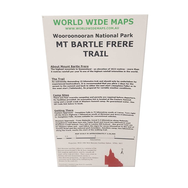 World Wide Maps Mt. Bargle Frere Trail Map