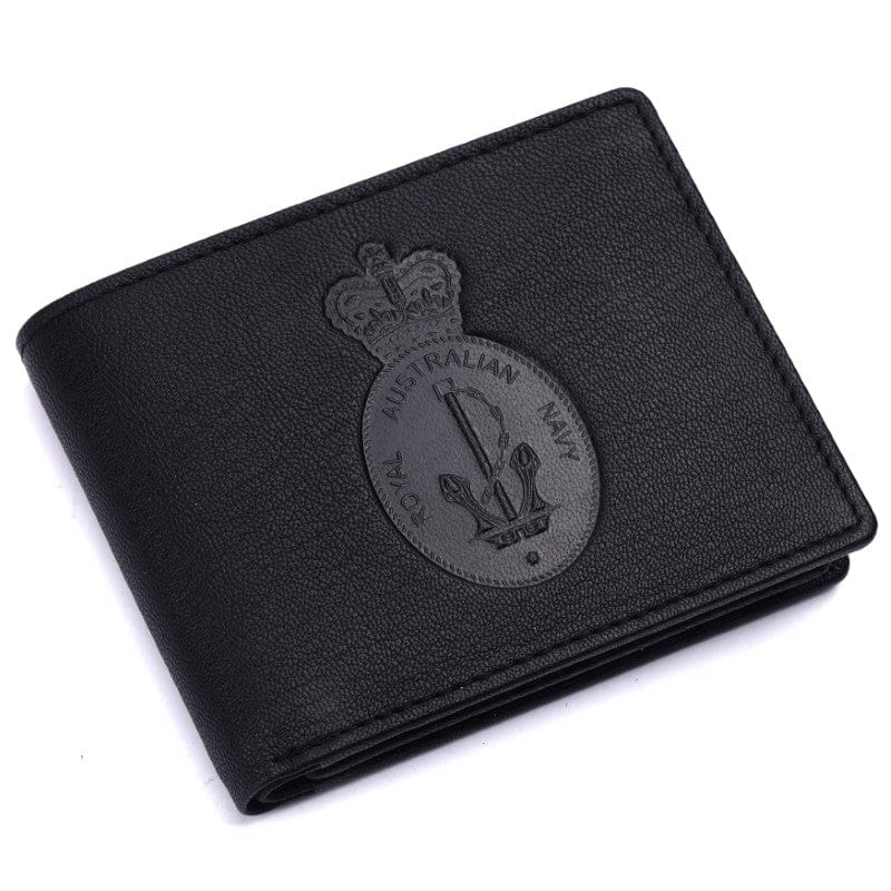 Leather Embossed Wallet - Navy (RAN) Crest